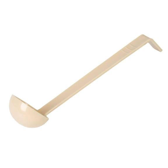 Excellante 8.5" 0.75 oz one piece polycarbonate ladle, beige color, comes in each