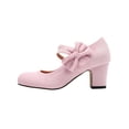 thumbnail image 2 of Women's Bow Mary Jane Chunky Heel Pumps Ankle Strap Round Toe Dress Wedding Party Shoes, 37, 2 of 3