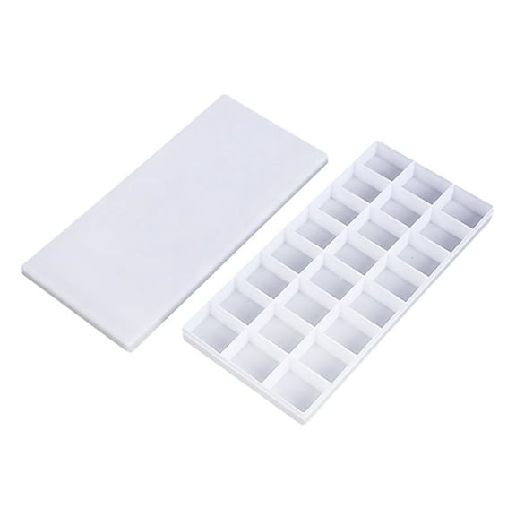 Professional 24 Compartments Plastic Paint Palette Paint Tray with Lid for Gouache Acrylic Oil Paint