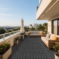 thumbnail image 4 of 44 Packs 12x12 Inch Dark Gray ZZ Style Interlocking Deck Tiles 0.8" Thick PP DIY Modular Floor Tiles for Indoor Outdoor Courtyard Balcony Bathroom, 4 of 9