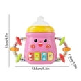 thumbnail image 3 of Sensory Soothing Bottle Rattle with Light and Music Teether Toy Calming Play for Babies Early Learning Developmental Toy Gift(Pink), 3 of 7