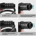 thumbnail image 5 of Bike Lock with 5-Digit Code, 1.2M/4ft Bicycle Lock Combination Cable Lock Lightweight & Security Bike Chain Lock for Bicycle, Mountain Bike, Scooter（Blue）, 5 of 5