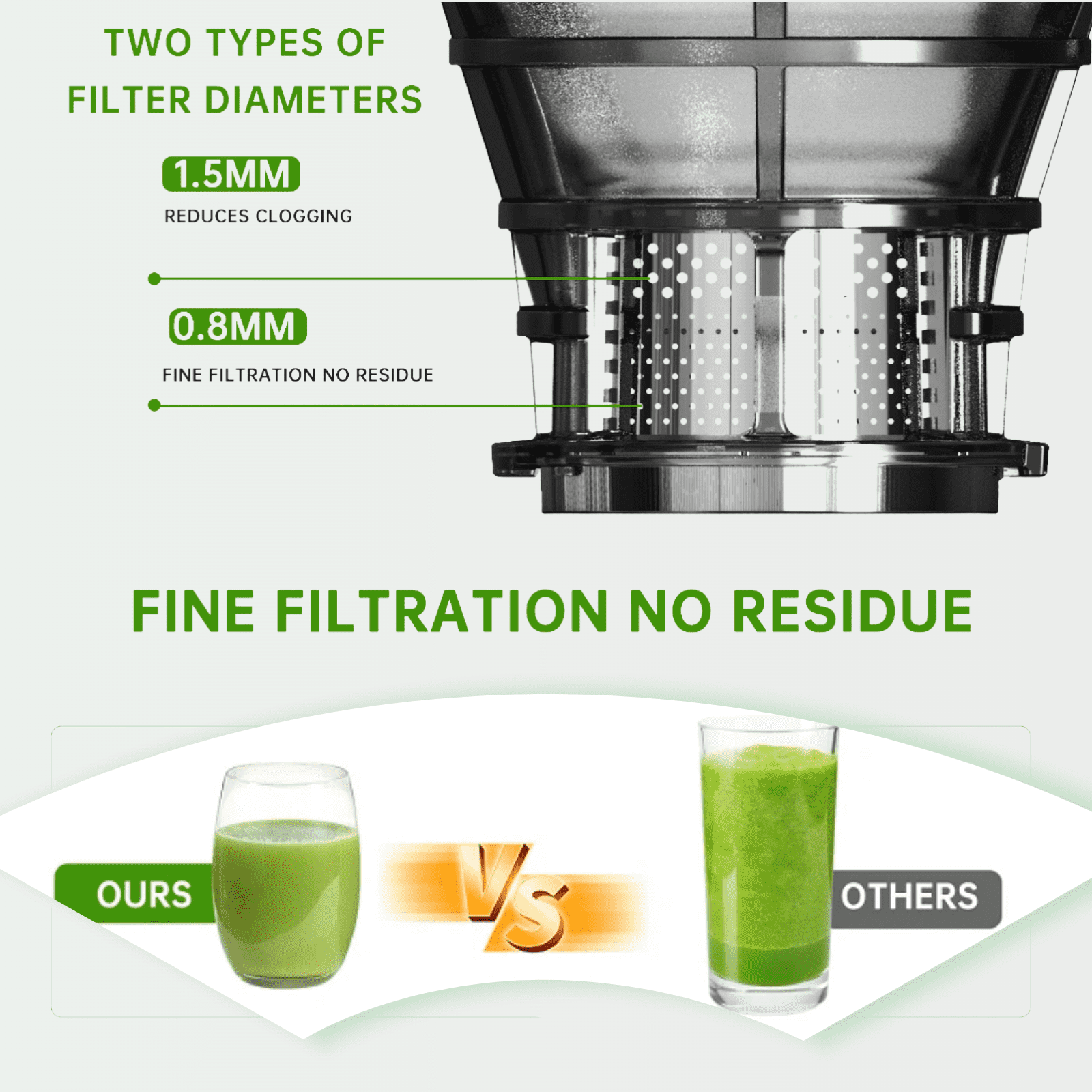 LIFERECORD Cold Press Juicer, 4.25" Extra Wide Mouth Masticating Juicer Machine, Easy to Clean Slow Juicer for Whole Fruits Vegetables, High Juice Yield, Self Feeding
