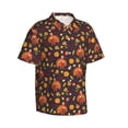 thumbnail image 2 of Daiia Turkey Bird Hawaiian Shirt for Men Gentle Cotton Regular Short Sleeve Casual-X-Large, 2 of 9