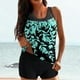 thumbnail image 1 of Augper Women Conservative Print Strappy Back Set Two Piece Swimsuits Swimdress, 1 of 8