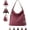 Canvas Red, variant on Large Tote Bag Convertible Backpack Purse for Women with Zipper Pockets, Canvas Crossbody Shoulder Hobo Bag 4-in-1