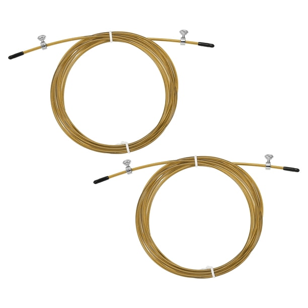 Cable de reemplazo de cuerda de salto Uxcell de 10 pies, 2.5 mm, cuerda de salto profesional de alambre de acero, tono dorado, paquete de 2