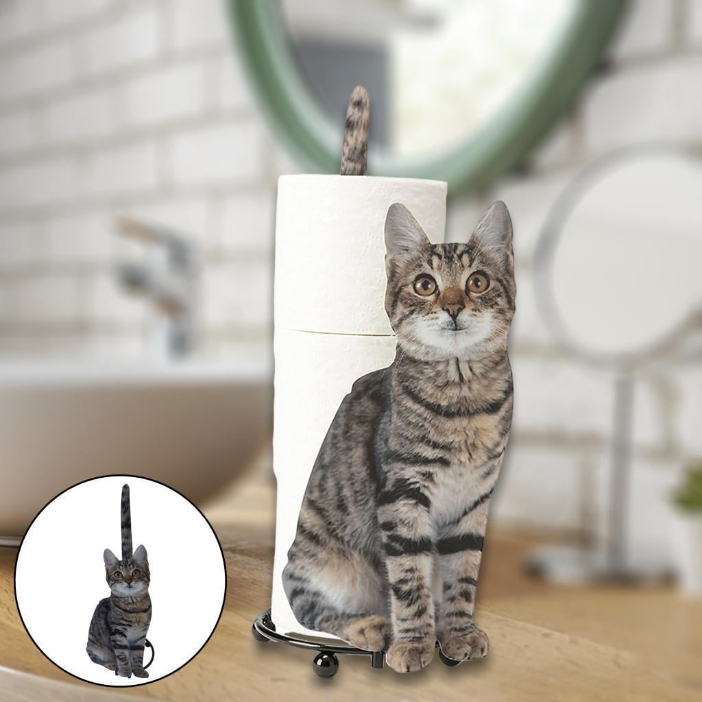2x Bathroom Paper Towel Paper Holder Toilet Roll Holder Cat Towel Holder