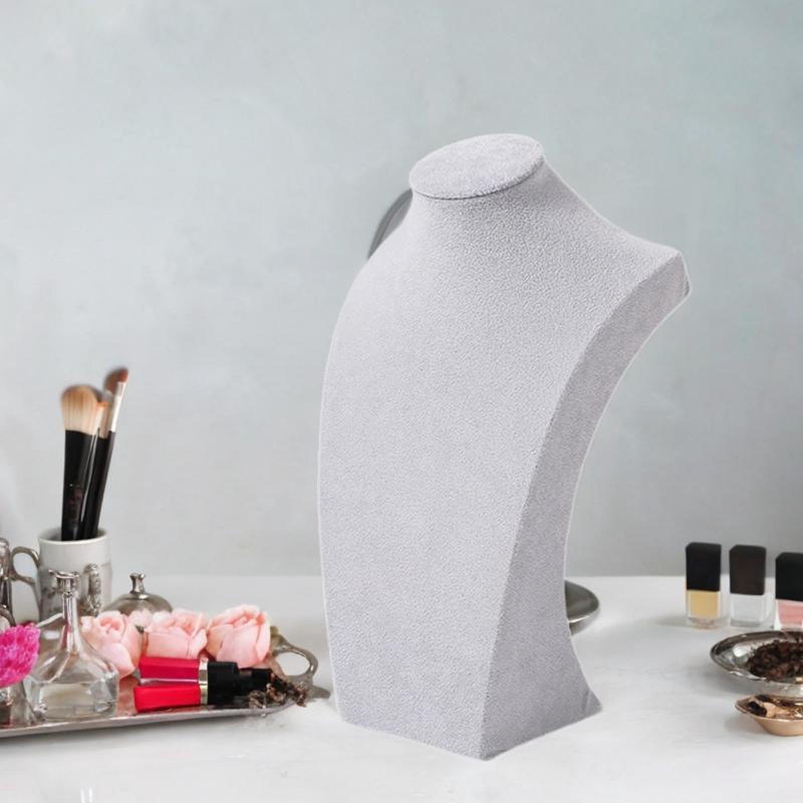 Milageto Necklace Display Stand Display Necklace Mannequin for Business Selling Gray 40cm Height