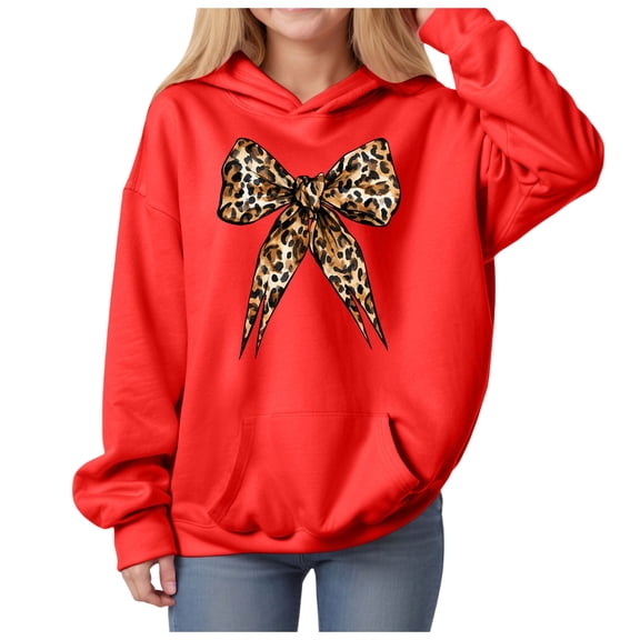 RFQWOVSR Girls Butterfly Print Hoodie Lightweight Fleece Long Sleeve Pullover Cute Top 8-10Years