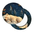 thumbnail image 2 of Hirioo Starry Sky Sleep White Bear for Round Bar Stool Seat Covers Washable Stool Cushion Slipcover Elastic Bar Chair Covers for 12-14 Inch Chair-13 inch, 2 of 7