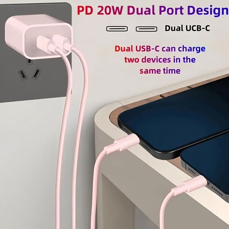 USB C Charger 40W Block, [2 Pack] 4-prot USB Type C IPhone Fast ...
