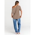 thumbnail image 4 of Camiseta oversize Trendy Queen con hombros descubiertos color caqui talla M, 4 of 5