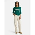 thumbnail image 3 of Time and Tru Women's and Women's Plus Holiday Talking Sweater with Long Sleeves, Midweight, Sizes XS-4X, 3 of 6