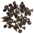 thumbnail image 1 of 10 Sets Zinc Alloy Retro Shape Snap Button Costume Bag Buckle Fittings Clasp Button Craft with Base Accessories (Bronze), 1 of 7