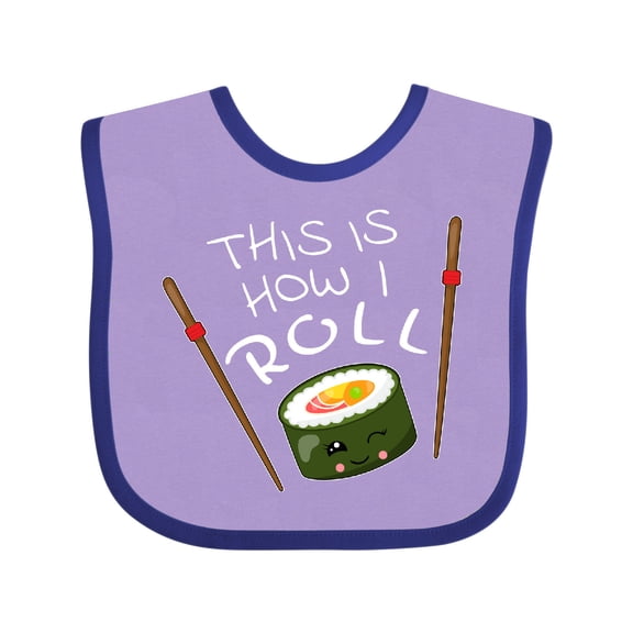 Inktastic This is How I Roll Cute Sushi Boys or Girls Baby Bib