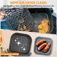 thumbnail image 5 of LIZEVINC Silicone Air Fryer Liners, Foldable & Thickened with Handles, 3-Pack 8.2"x3.5" Extra Deep Reusable Baskets with Oil Brush, Non-Stick 8inch Air Fryer Accessories, Gray, 5 of 11