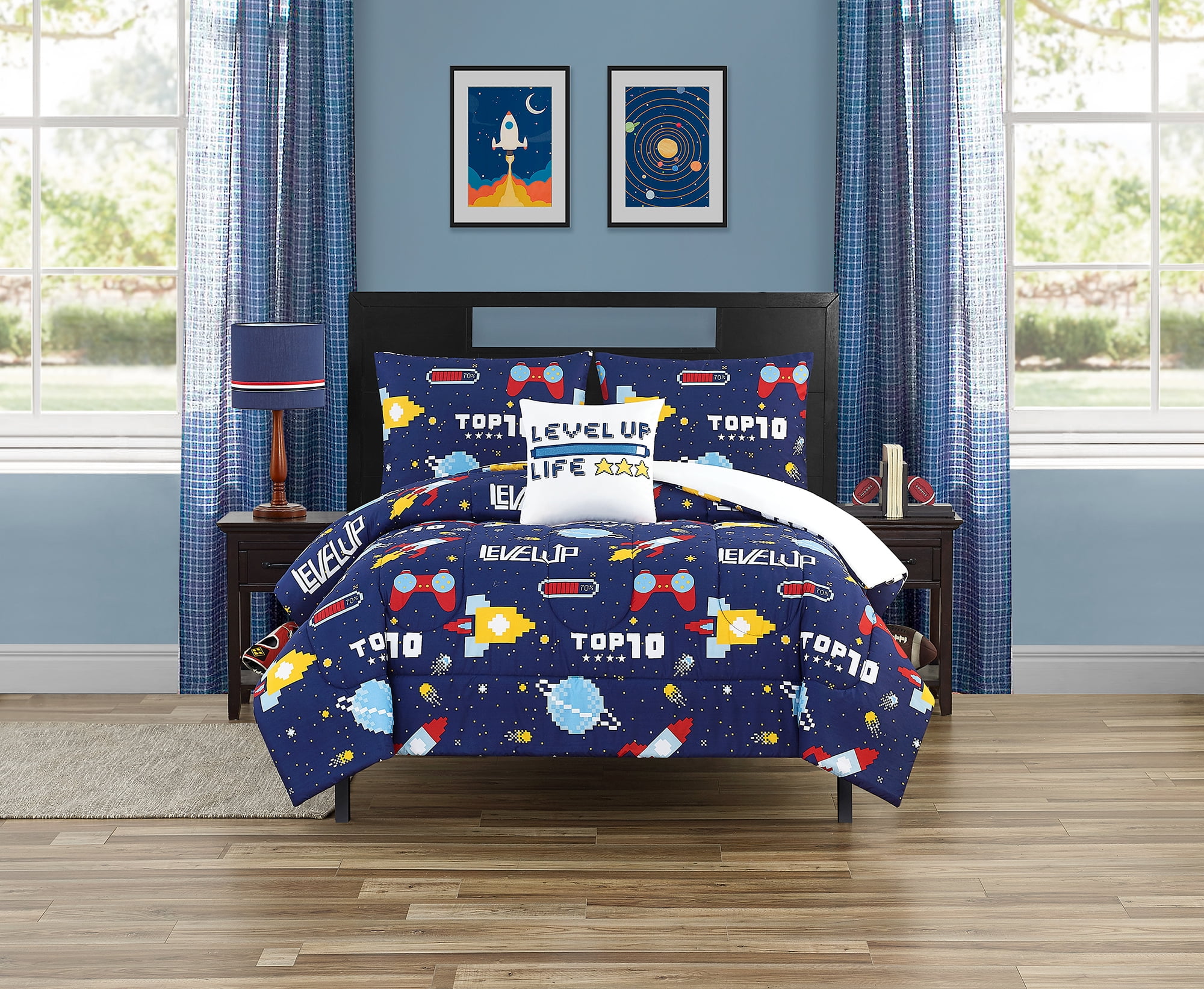 Basketball Bedding Set Full Size Ball Sports Gaming Theme Comforter Set 3 Pcs for Kids Teens Adults Basketball Hoop Hippie Graffiti Bedding Comforters Bedroom Decor Soft with 2 Pillowcases 