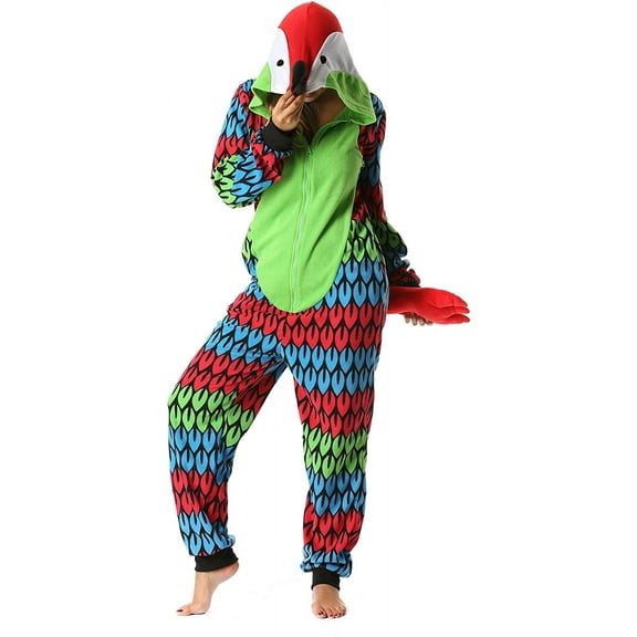 Just Love Parrot Microfleece Adult Bodysuit (Parrot, X-Small)
