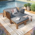 thumbnail image 5 of JOIVI 4 Piece Outdoor Acacia Furniture Set, Patio Furniture Sectional Sofa Set with Adjustable Armrest and 2-in-1 Coffee Table for Backyard, Garden, Balcony, 5 of 8