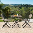 thumbnail image 3 of Outdoor Patio Folding Chair Set, 3 PCS All-weather Rattan Bistro Set, Deck Dining Set Square Table with 2 Foldable Chairs, Modern Wicker Conversation Furniture Set, Ideal for Garden Back Balcony, B800, 3 of 10