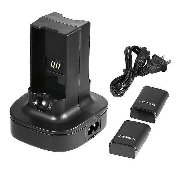 Charger Base Charging Station Dock+2 Rechargeable Battery For Xbox 360 Controle