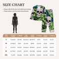 thumbnail image 4 of Fotbe Skull and Palm Leaves Conjunto de Pijama de Manga Larga para Mujer con Estampado, Ropa de Dormir de 2 Piezas, Conjunto de Casa Suave y Cómodo con Bolsillos-Small, 4 of 7
