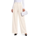 thumbnail image 4 of Sundazz Women's Dress Pants Wide Leg Work Pants High Waisted Business Casual Trousers with Pockets, 4 of 9