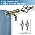 thumbnail image 3 of Urbanest 1" Diameter Designer Birdcage Single Curtain Rod – Heavy Metal Decorative Finials, Drapery Hardware for Window Treatments, 28" to 48", Antique Brass, 3 of 6