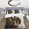 thumbnail image 2 of Designart "Golden Noir Calla Elegance" Floral & Botanical Bedding Covert Set - Calla Lily Black Floral Bed Set With 1 Sham, 2 of 6