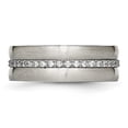 thumbnail image 4 of Stainless Steel Brushed and Polished CZ Ring, 4 of 8