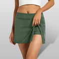 thumbnail image 2 of Daznico Women's Green Swim Skort, High Waisted Side Slit Swim Bottom with Built-In Shorts,S, 2 of 4