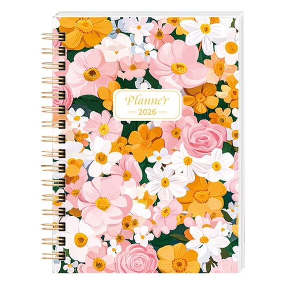 Spiral Hardcover Planner Notebook Durable for Daily Goal Setting Agenda Tracking Planning