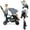 Gray, variant on INFANS Double Stroller with Leather Handle, Front Seat 2-Position Recline, Rear Standing Board, 5-Point Harnesses, Dual Rear Brakes and Lockable Front Wheels, Baby Pushchair for Toddlers