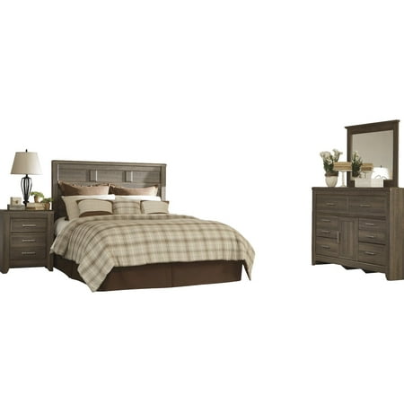 Ashley Furniture Juararo 4 Pc E King Cal Panel Headboard Bedroom Set Dark Brown