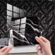 thumbnail image 3 of 10 pegatinas para azulejos de pared de cocina y baño, estilo mosaico de mármol cuadrado, impermeables, autoadhesivas, para decoración del hogar (negro, 2,10 x 10 cm), 3 of 4