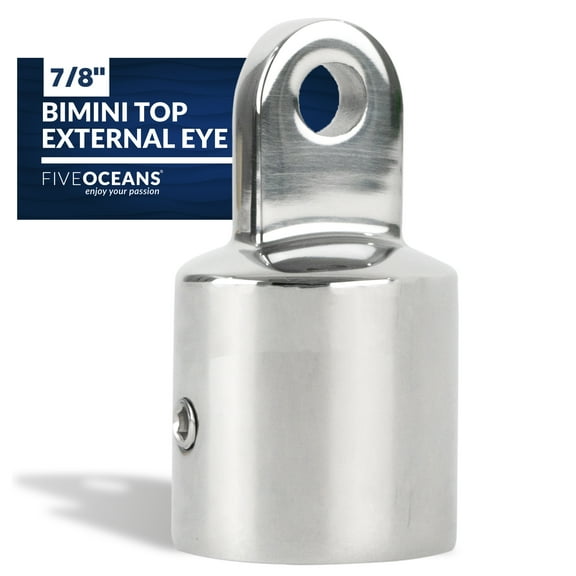 Five Oceans Marine Bimini Top External Eye End, 7/8 Inch Heavy Duty AISI316 Stainless Steel, Ideal for Pontoon, Fishing, Ski Boats FO368