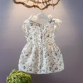 thumbnail image 5 of GYRATEDREAM Toddler Baby Girls Summer Floral Dresses Shoulder Straps Bowknot Casual Dress 1-4 Years, 5 of 10