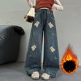 thumbnail image 7 of KEXE Girls Wide Leg Jeans Girls Jeans Size 14-16 Jeans For Girls Baggy Wide Leg Cute High Elastic Waisted Denim Pants Y2K Boyfriend Skater Streetwear, 7 of 7