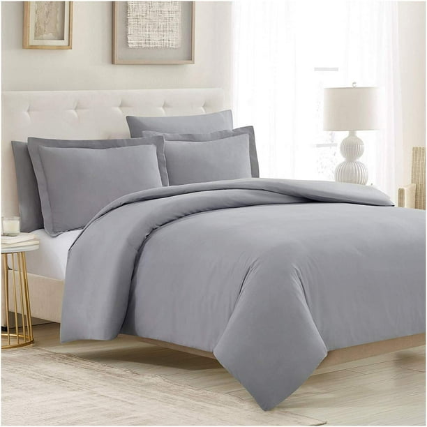 Mellanni Duvet Cover Set King 5Piece Soft Double Brushed Microfiber
