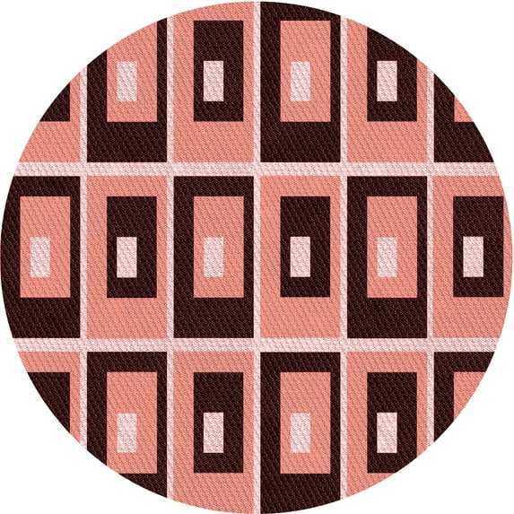 Ahgly Company Machine Washable Indoor Round Transitional Vermilion Red Area Rugs, 3' Round