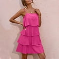 thumbnail image 6 of Summer Dresses For Women 2024 Sundress Sleeveless Ruffle Tiered Layered Chiffon Pleated Swing Mini Dress A-Line Flowy Maxi Dresses, 6 of 8