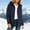 Dark Blue, variant on Womens Adjustable Drawstring Collar Wind Jacket Dual Patch Pockets Cuffed Long Sleeve Tailored Fit for Mountain Hike Trail Walk Gray L
