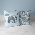 thumbnail image 3 of Jumbo Floral Indoor Outdoor Premium Broadcloth Fabric Pillow in Blue 26x26, 3 of 6