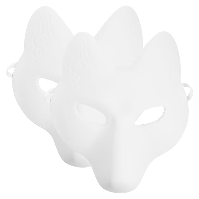 EeaseMX 2 máscaras de Halloween de animales para adultos, máscaras en blanco, máscaras de animales sin pintar, suministros para fiestas de Halloween.