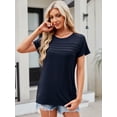 thumbnail image 2 of JYLFC Womens T-shirts Round Neck Short Sleeve Tee Summer Shirts, Navy M, 2 of 4