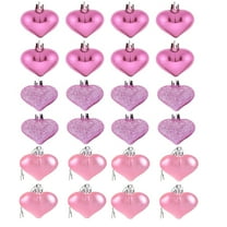 TERGAYEE Valentine's Day Heart Shaped Ornaments,24pcs Valentines Heart Decorations,Heart Shaped Baubles Ornaments for Home Tree,Romantic Valentine's Day Hanging Decorations