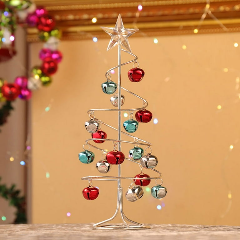 Small Metal Tabletop Christmas Tree with Wire Branches