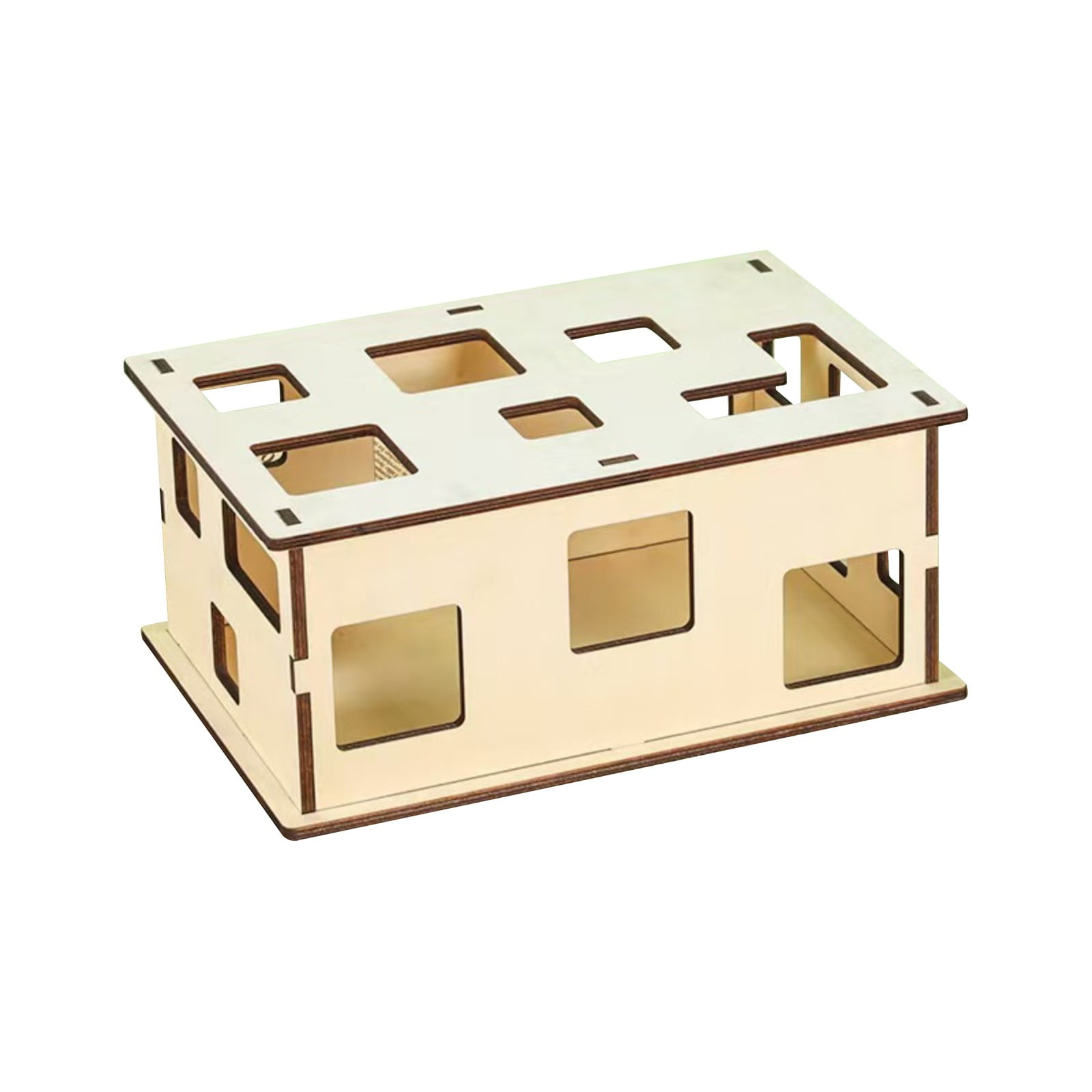 Cat Puzzle Toys Wooden Maze Box for Indoor Cats，Interactive Smart Brain Trainer with Hide and Seek Ball Game，Mental Enrichment Toys to Reduce Boredom，Natural Wood，Wood Color
