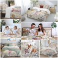 thumbnail image 5 of King 4 Piece Bedding Set Watercolor Marine Octopus Starfish Soft Breathable Duvet Cover and Pillowcase, Sailboat Shell on Retro Newspaper Duvet Cover Set Bed Sheets for Bedroom Dormitory Guest Room, 5 of 9